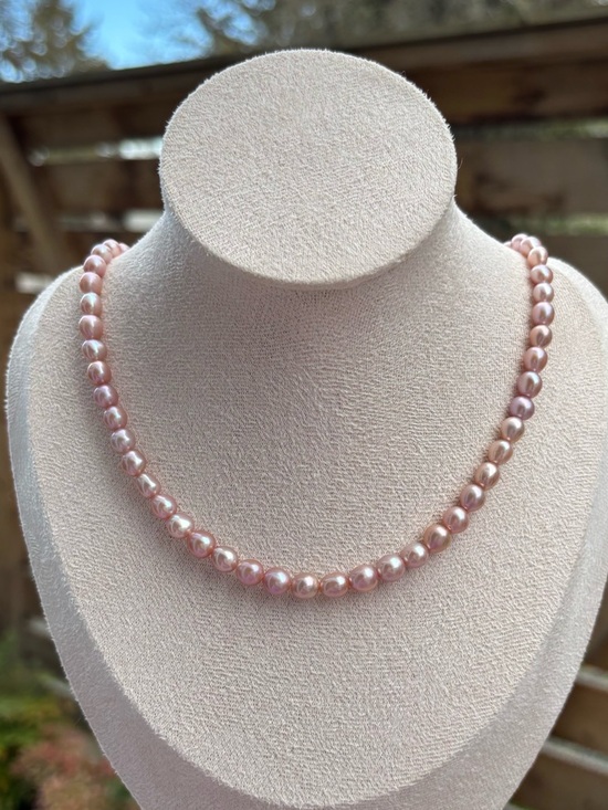Handmade Jewelry - Genuine Pink Pearl Necklace